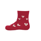Small Hearts Baby/Kids Merino Socks, Red (9217066107167)