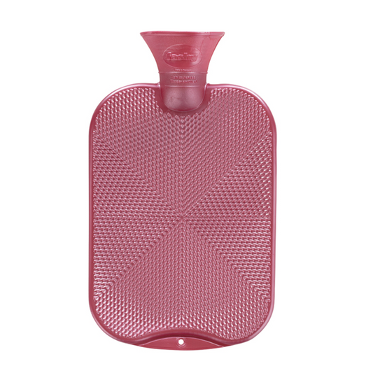 Fashy Hot Water Bottle Raised Ribbed Crystal Star Pattern 2.0 L, Rose (9223836959007)