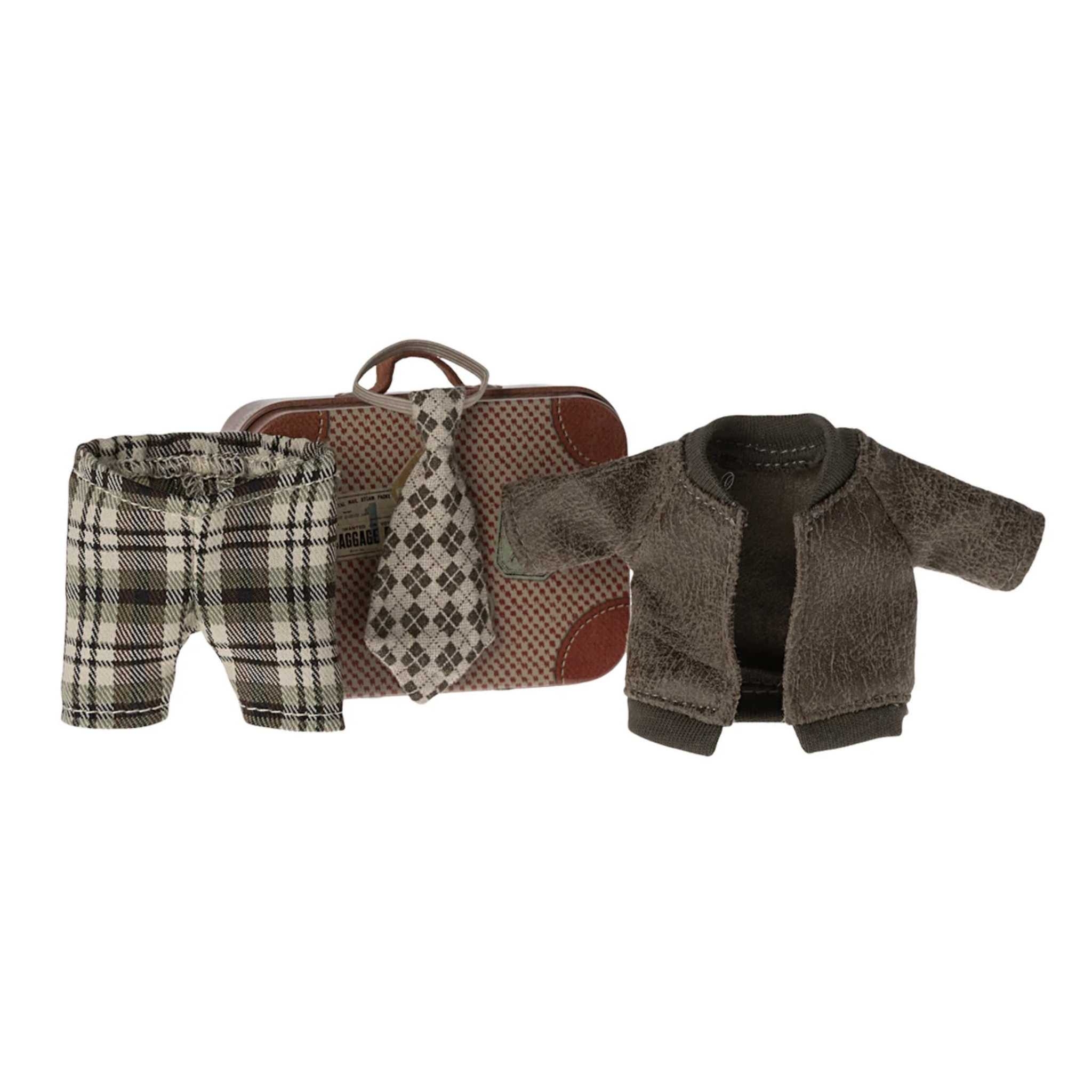 Maileg Jacket, Pants and Tie in Suitcase Grandpa Mouse (9287385645343)