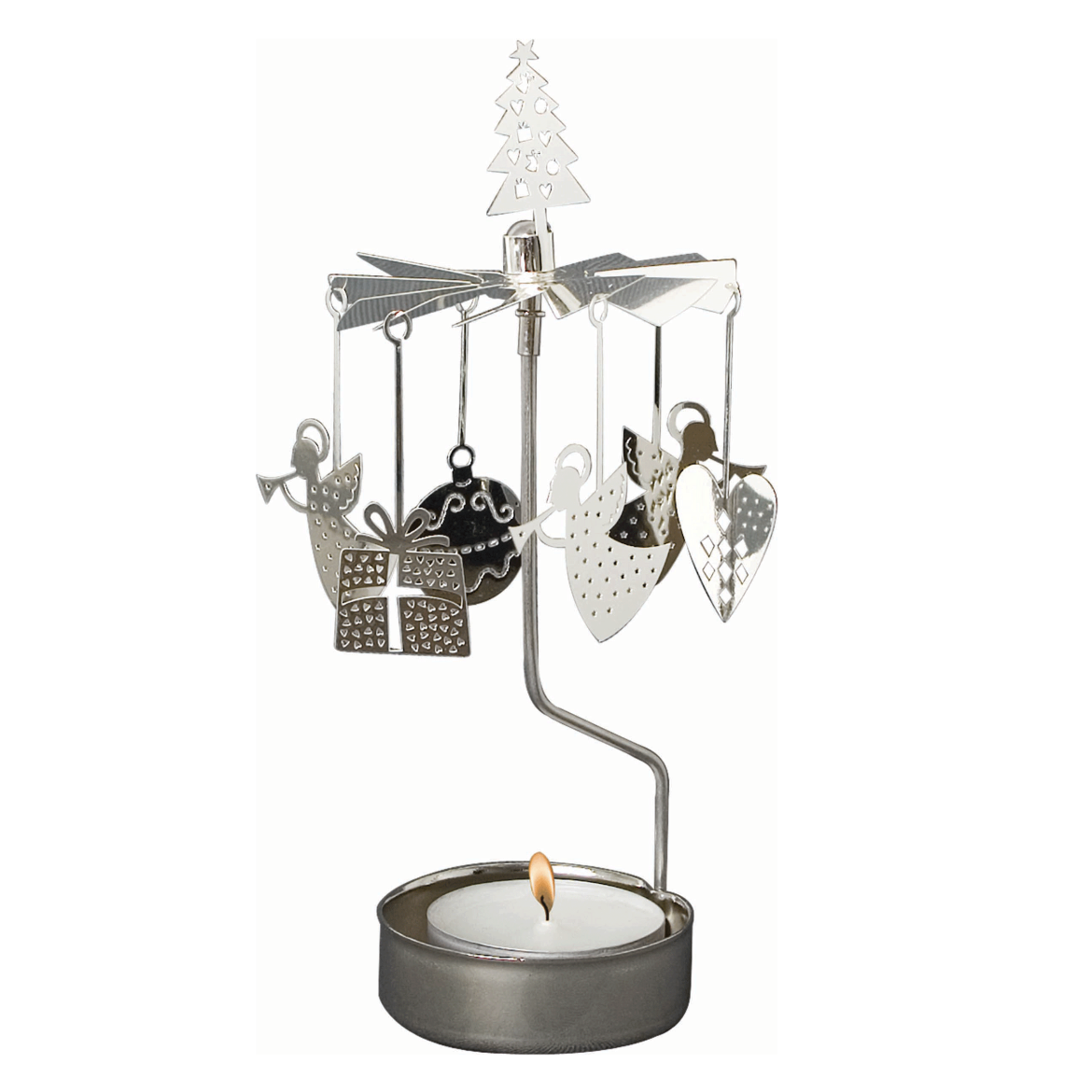 X-Mas Deco Tea Light Carousel Chime, Silver (9430362030367)