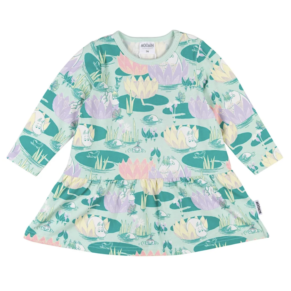 Moomin Lilypond Baby Dress, Mint (9505649197343)