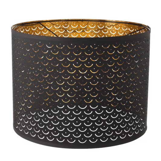 Ikea Nymö Lamp Shade, Black/Brass, 44cm (8239713845535)