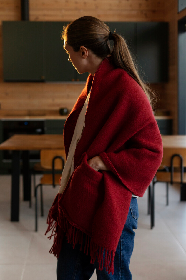 Uni Pocket Shawl 60x170cm, Dark Red (9186815934751)