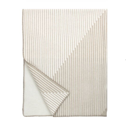 Rinne Slope100% Wool Blanket, Beige-White (9190722273567)