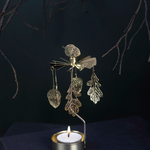 Oak Tea Light Carousel Chime, Gold (9430346137887)