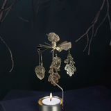 Oak Tea Light Carousel Chime, Gold (9430346137887)