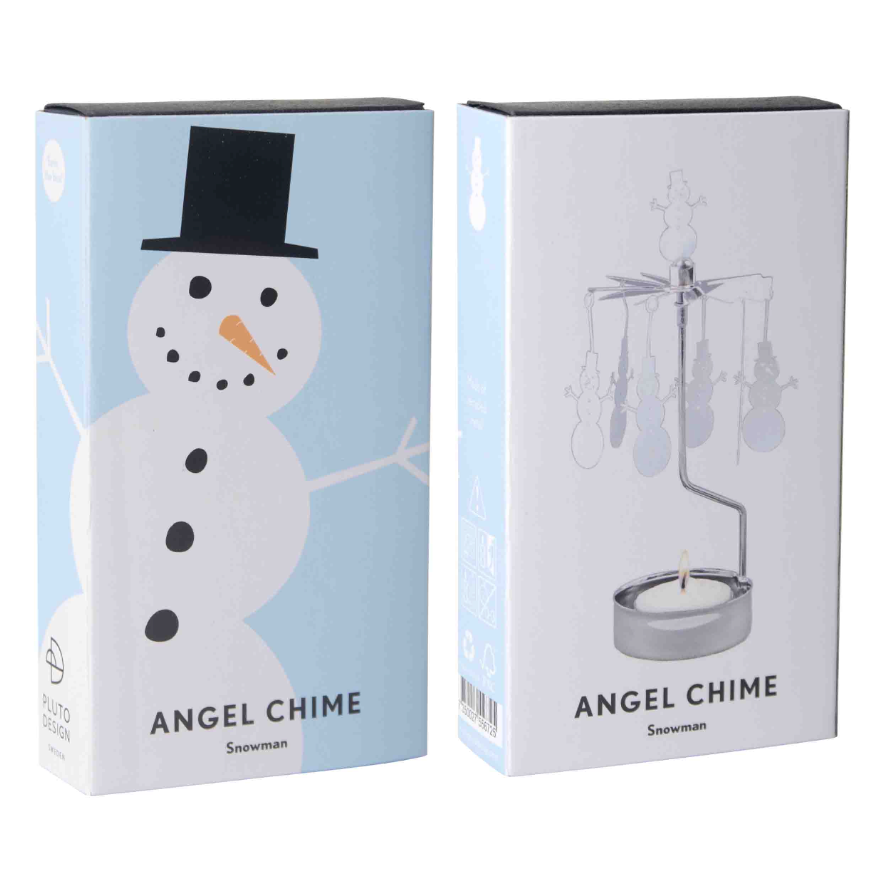 Snowman Tea Light Carousel Chime, Silver (9430361506079)