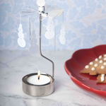 Snowman Tea Light Carousel Chime, Silver (9430361506079)