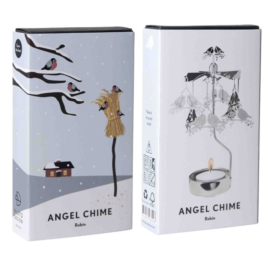 Robin Tea Light Carousel Chime, Silver (9430366781727)