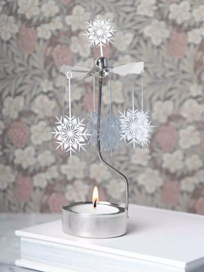 White Star Tea Light Carousel Chime, Silver (9430761373983)