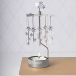 Small Snowflakes Tea Light Carousel Chime, Silver (9447356629279)