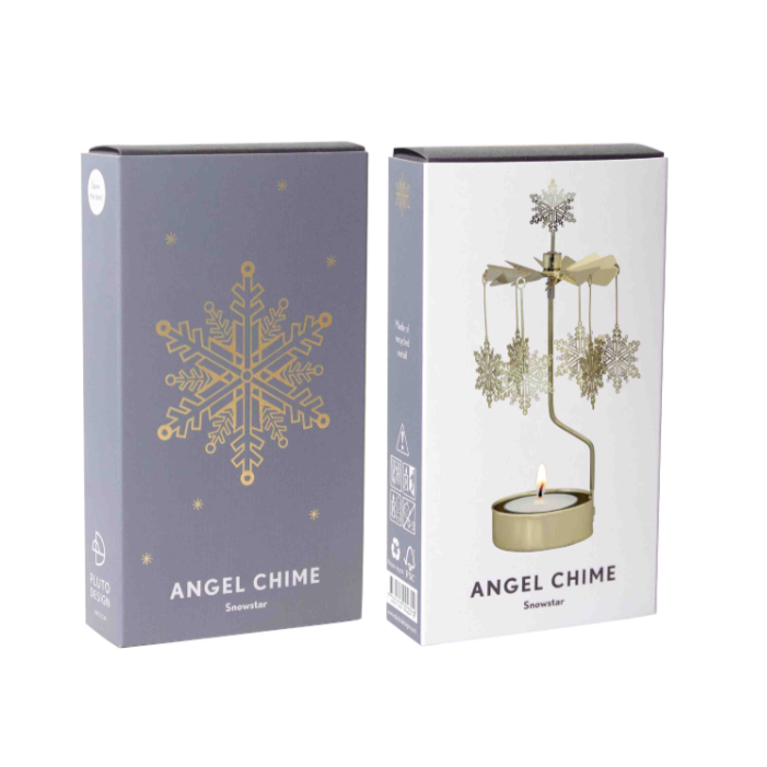 Snowstar Tea Light Carousel Chime, Gold (10249497674015)