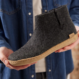 Glerups The Boot Charcoal - Leather Sole (10143564464415)