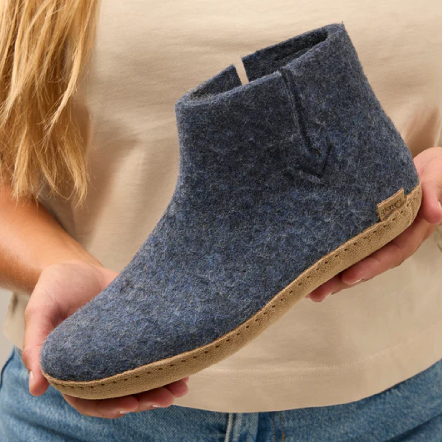 Glerups The Boot Denim - Leather Sole (10144133546271)
