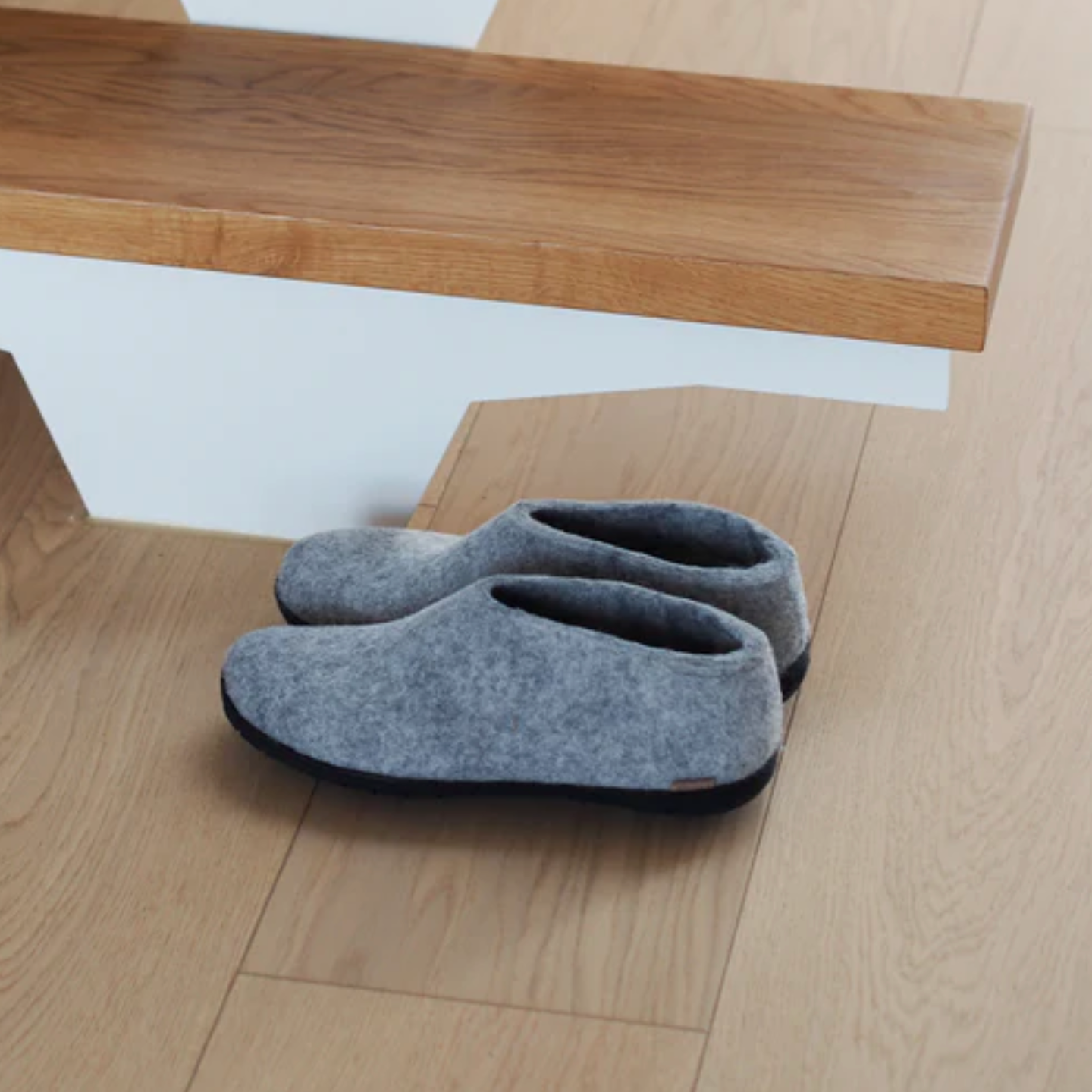 Glerups The Shoe Grey - Black Rubber Sole (10139332149535)