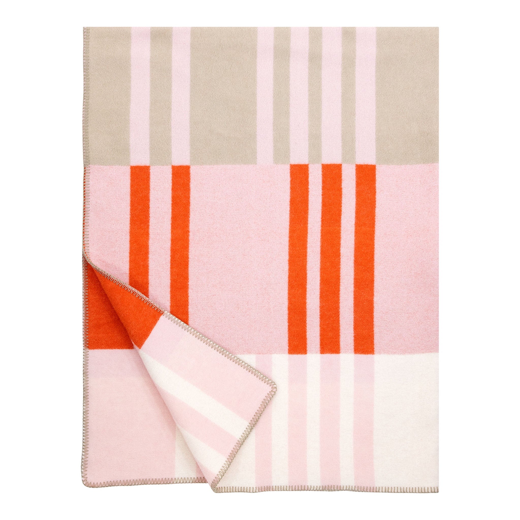 Toffee 100% Wool Blanket, Orange-Rose (10152696119583)