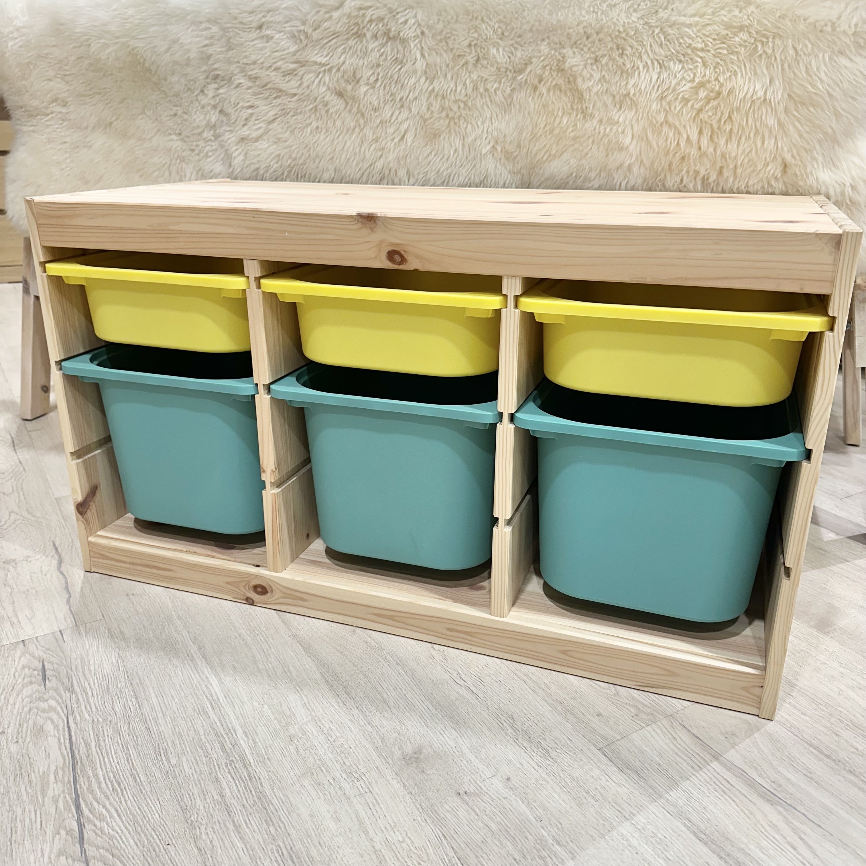 Ikea Trofast Storage Unit with Yellow/Turquoise Bins (10180959764767)