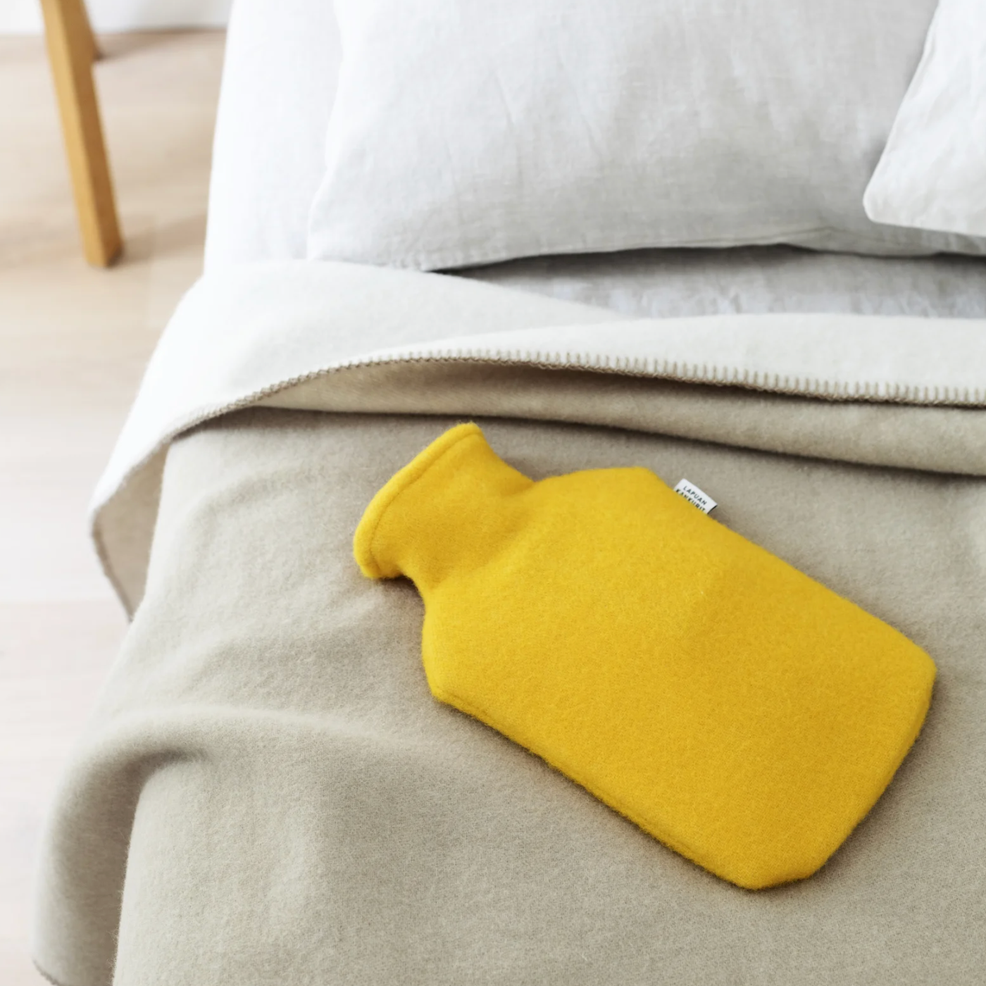 Double Tupla Wool Cover with Hot Water Bottle, Yellow (10114215772447)