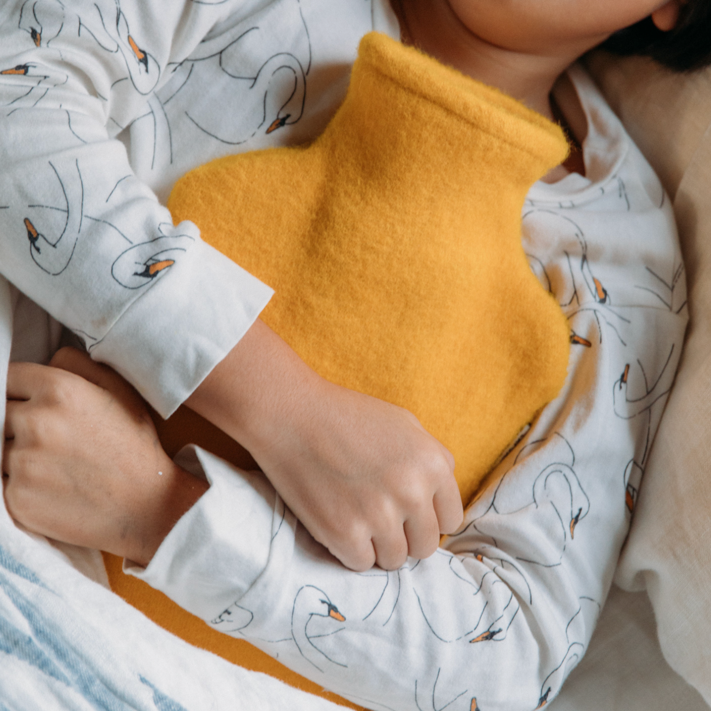 Double Tupla Wool Cover with Hot Water Bottle, Yellow (10114215772447)