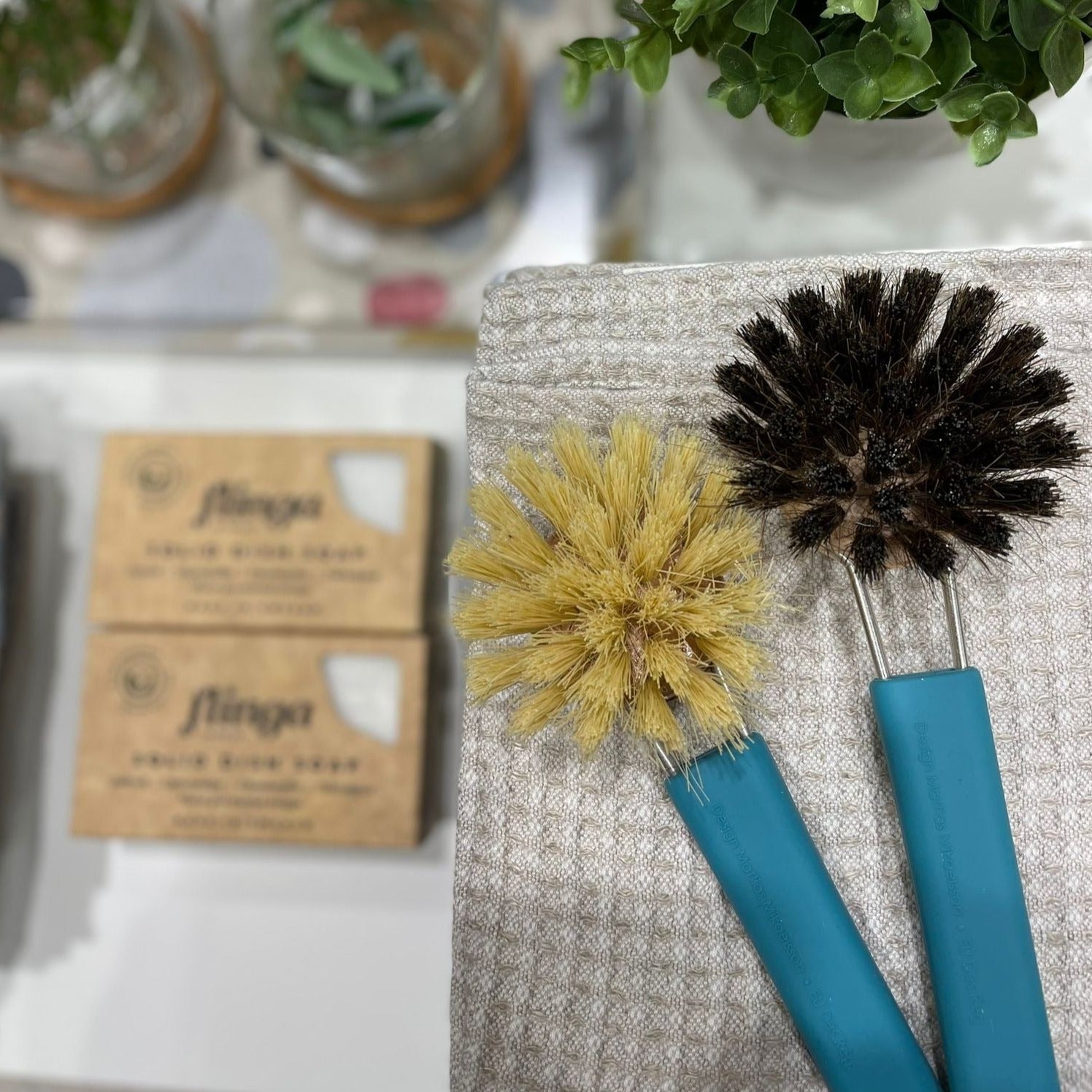 Smart Nature Dish Brush Tampico, Petrol (9203856245023)