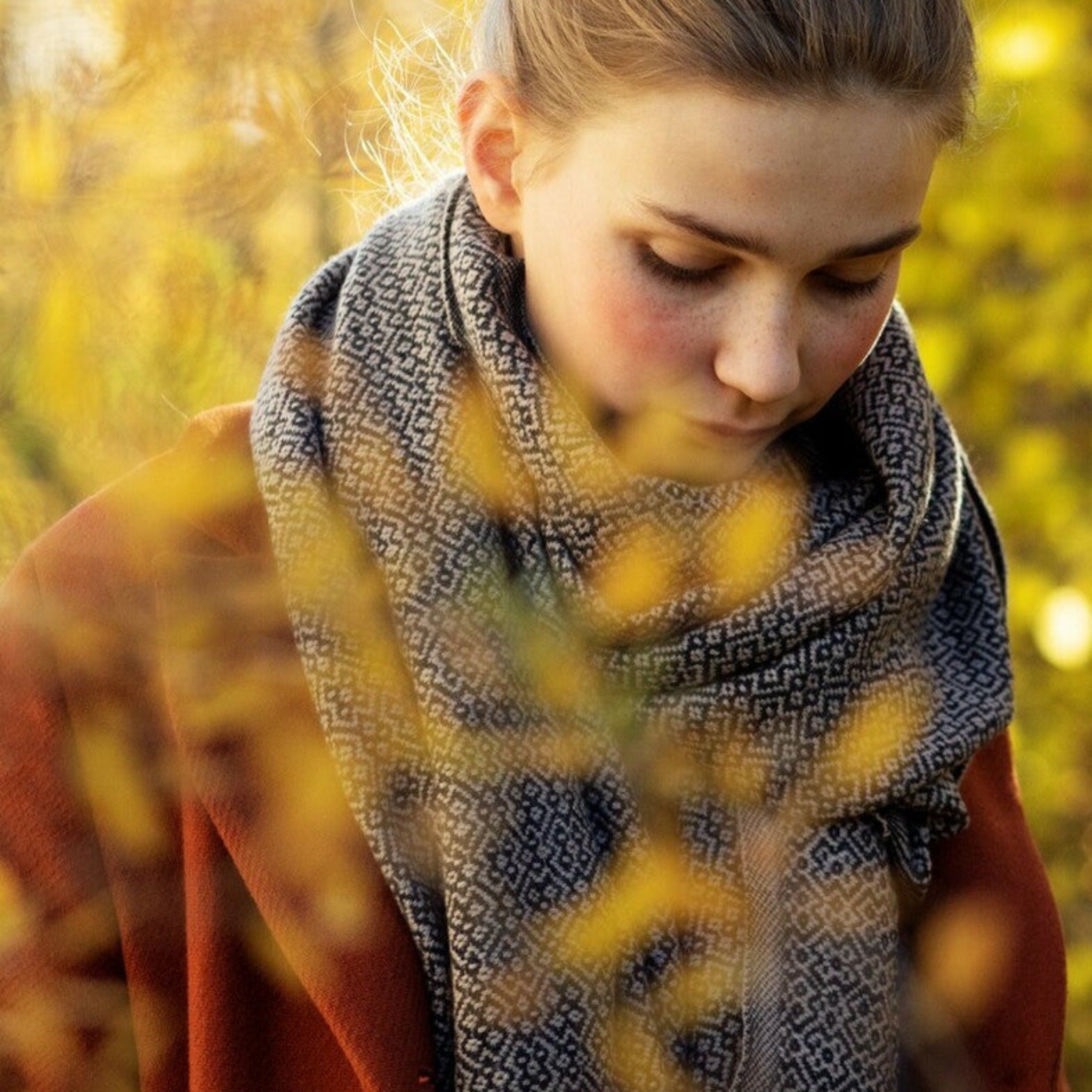 Koli Soft Merino Scarf 60x220cm, Black-Beige (8709483266335)