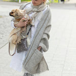 Maria Pocket Shawl 60x180cm, Grey-White (6807634149441)