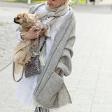 Maria Pocket Shawl 60x180cm, Grey-White (6807634149441)