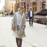 Maria Pocket Shawl 60x180cm, Grey-White (6807634149441)