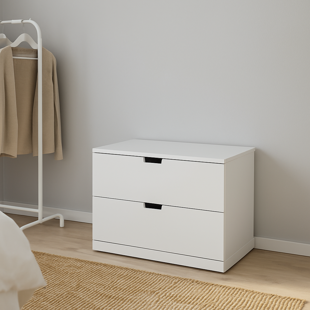 Ikea Nordli Chest of 2 Drawers, 80x54cm, White (8130911928607)