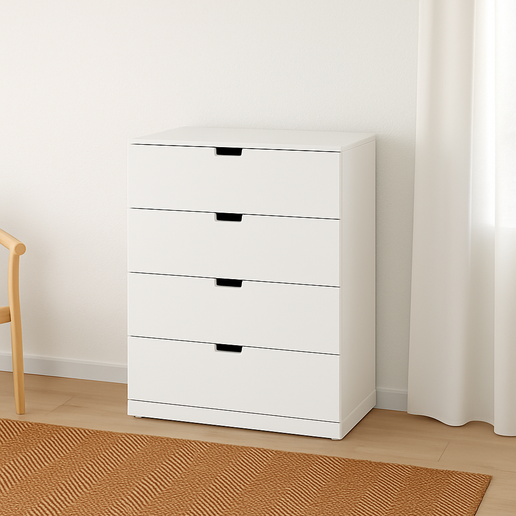 Ikea Nordli Chest of 4-Drawers, 80x99cm, White (8130908061983)