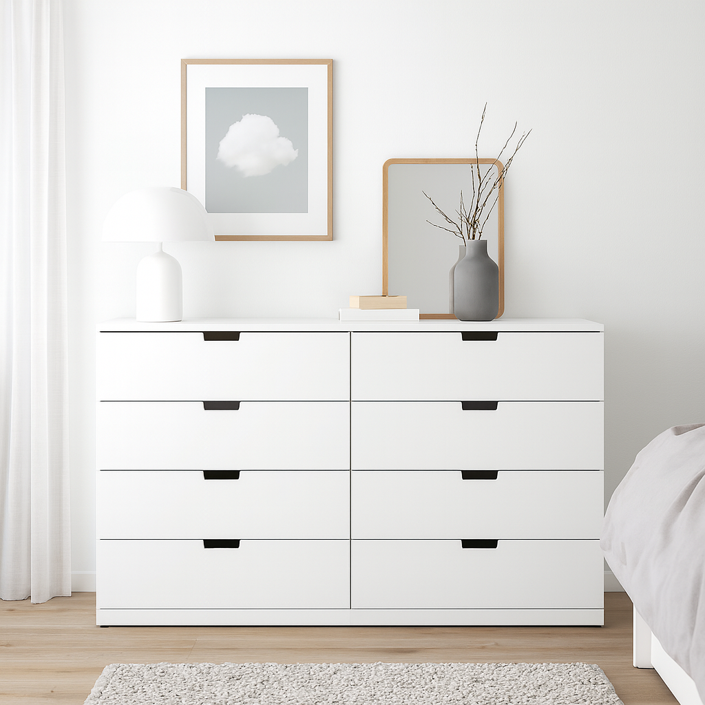 Ikea Nordli Chest of 8-Drawers, 160x99cm, White (8130885845279)