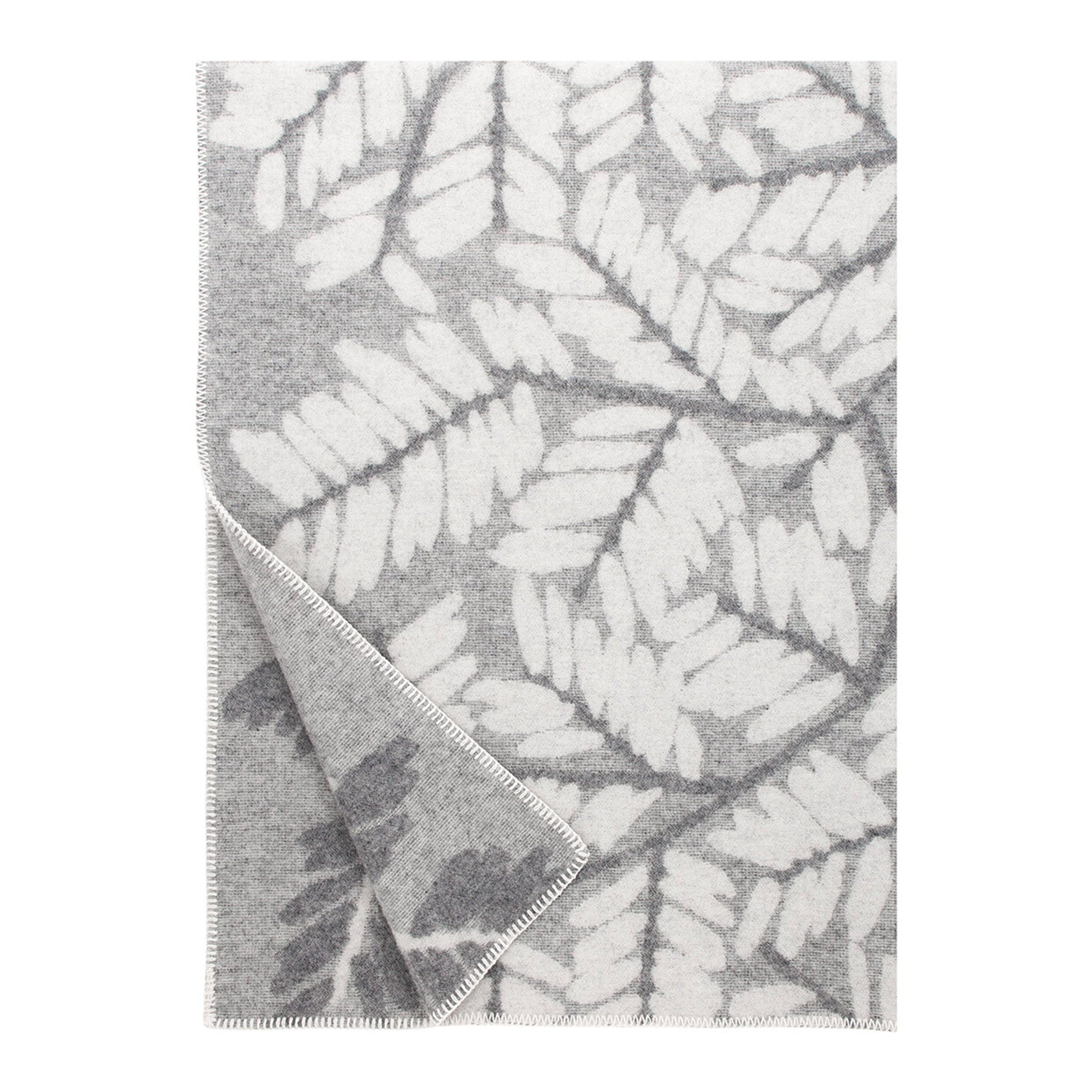 Verso Branch Wool Blanket 130x180cm, Grey-White (8709491491103)