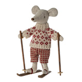 Maileg Winter Mouse with Ski Set, Mum PRE-ORDER eta Dec 23 (8534078783775)