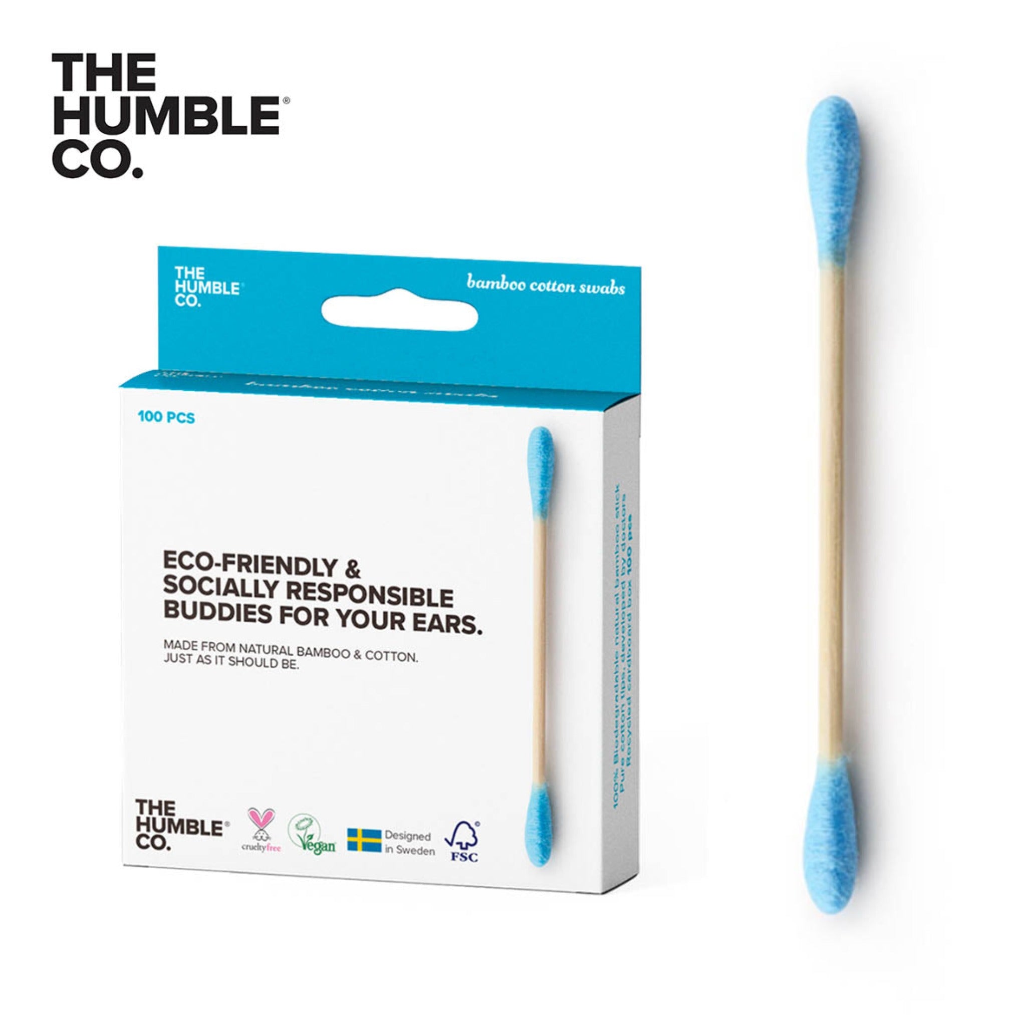 THE HUMBLE & CO Bamboo/Cotton Bud 100-Pack (1469274259521)