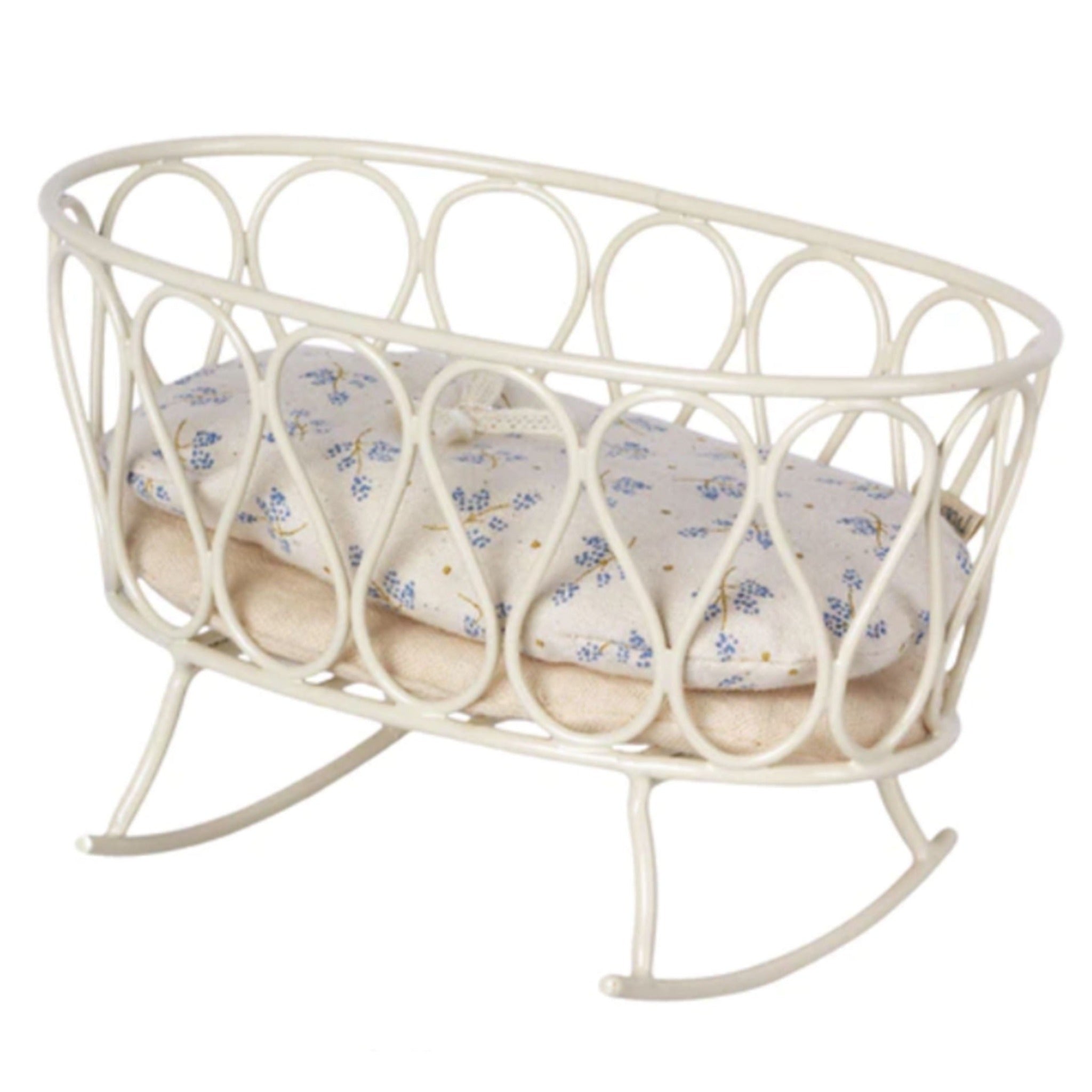 Maileg Cradle w Sleeping Bag, Blue (8774012141855)