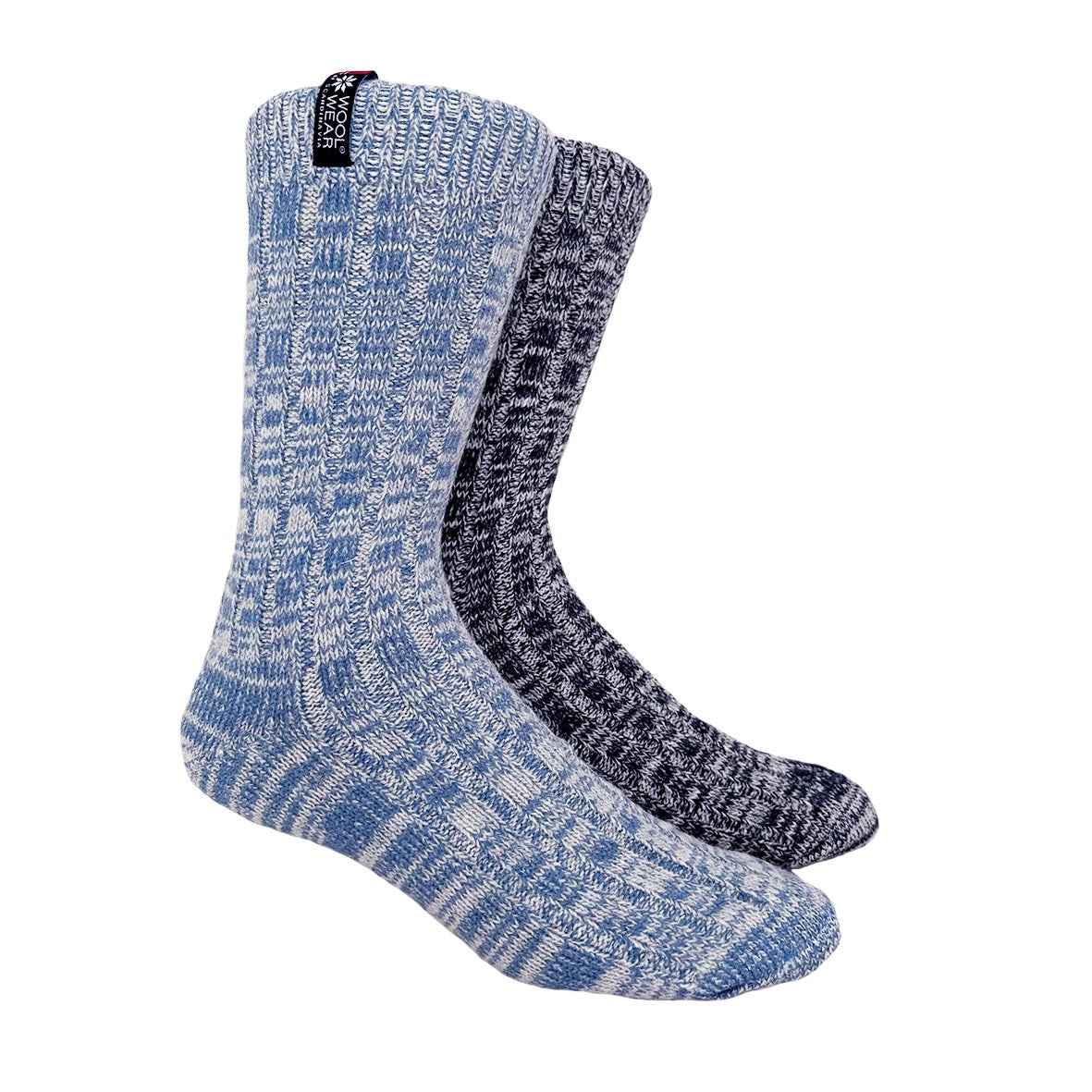 Denmark Mens Wool Socks 2-pack Gift Box, Light Blue-Navy Blue (8326209962271)