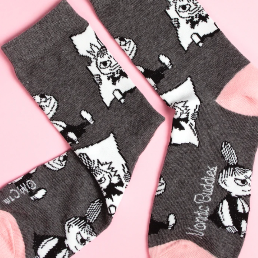 Little My Pranking Womens Socks, Grey (6633265037377)