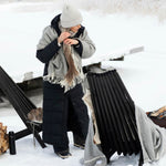 Maria Pocket Scarf 60x180cm, Grey-White (6807634149441)