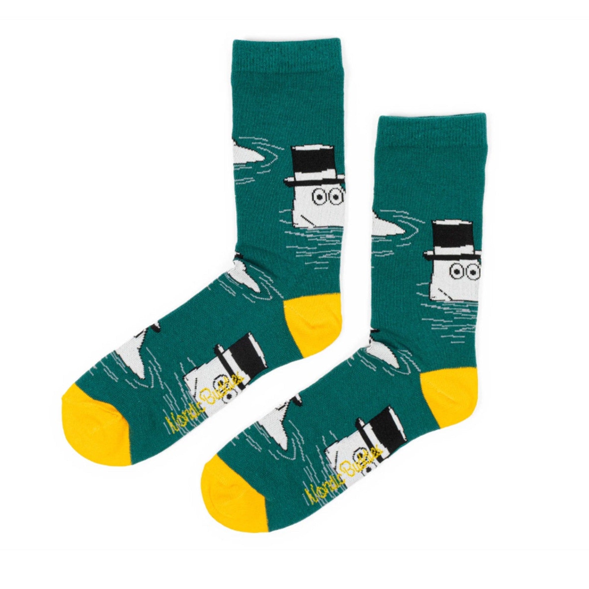 Moominpappa Swimming Mens Socks, Petrol Blue (8351326798111)