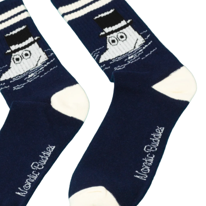 Moominpappa Retro tennis Mens Socks, Navy (6633402925121)