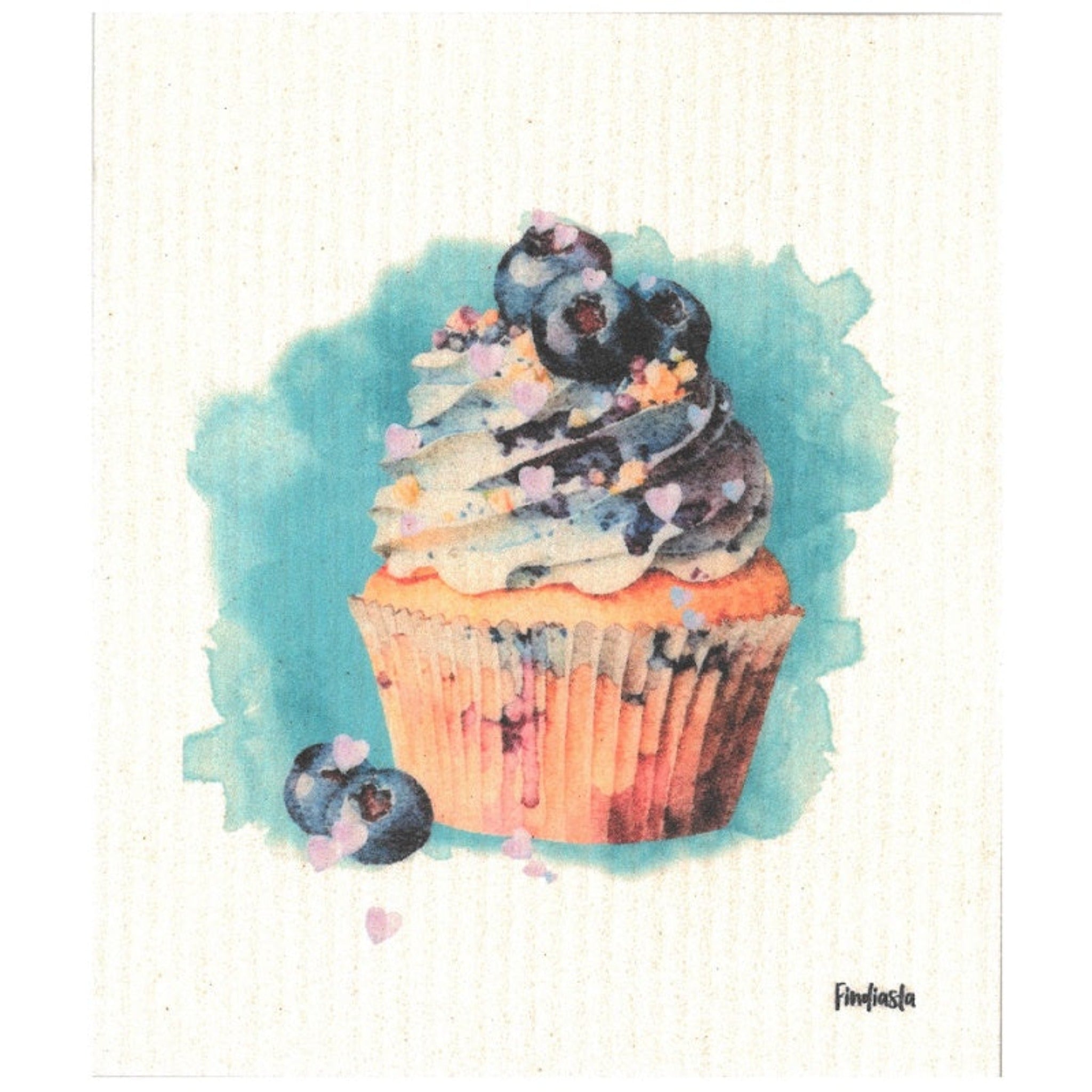 100% Biodegradable Dishcloth, Blueberry Cupcake (8769729364255)