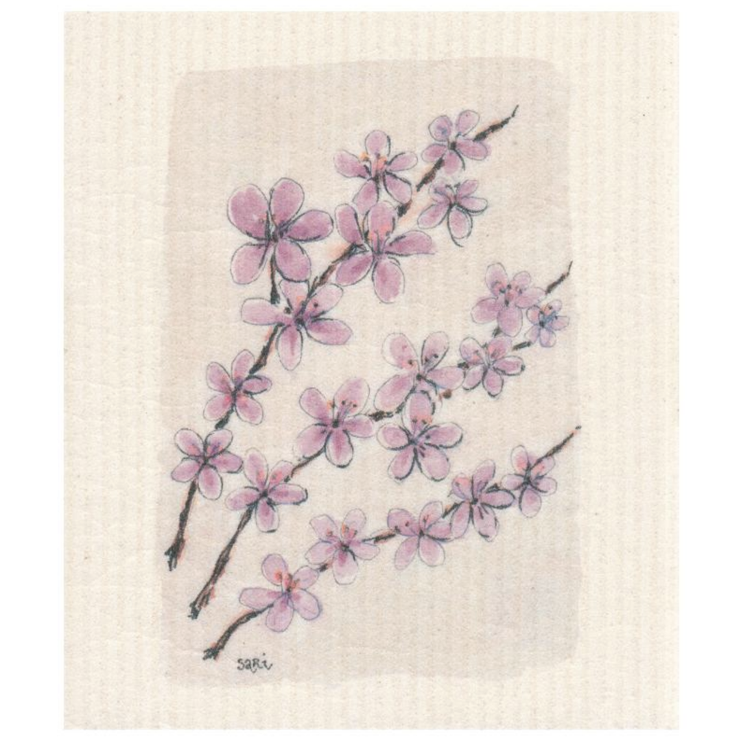 100% Biodegradable Dishcloth, Cherry Blossoms (6636446318657)