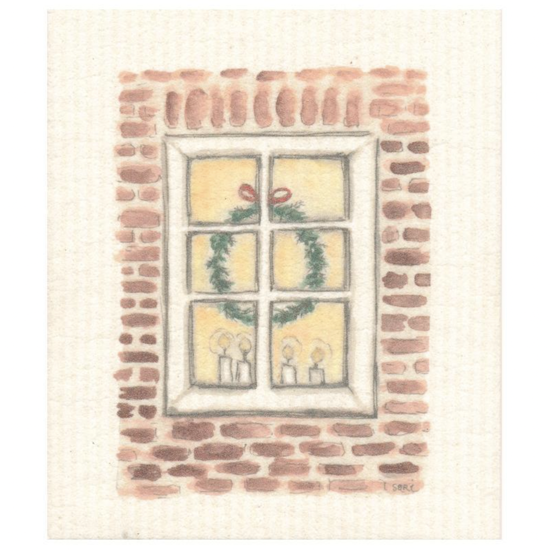 100% Biodegradable Dishcloth, Christmas Window (6885536464961)