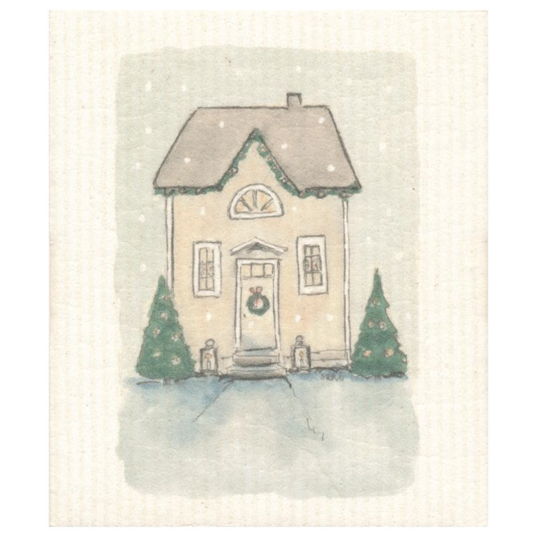 100% Biodegradable Dishcloth, White House (6886329483329)