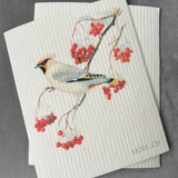 100% Biodegradable Dishcloth, Waxwings (6886329385025)