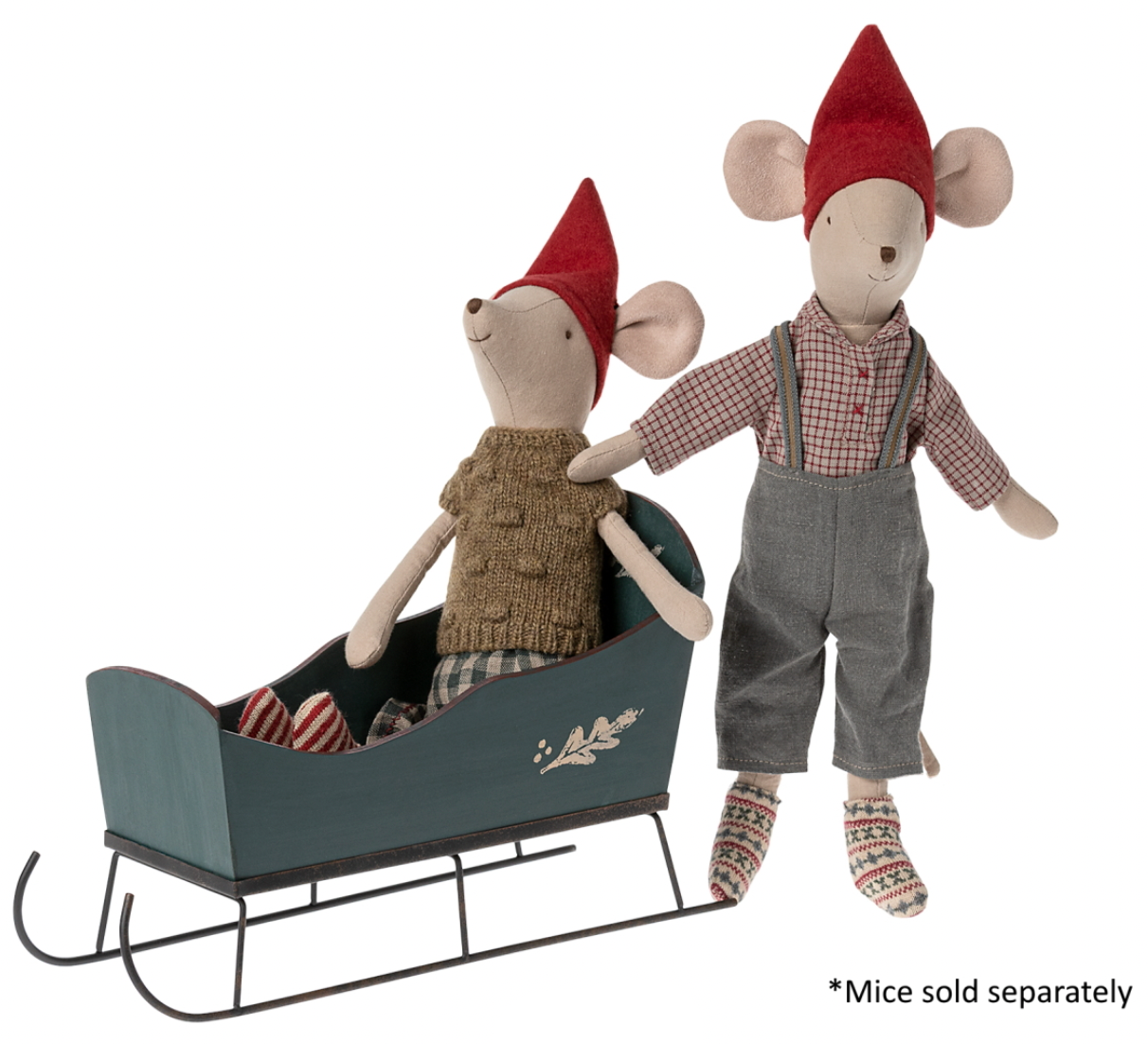 Maileg Sleigh Medium, Green (6910431002689)