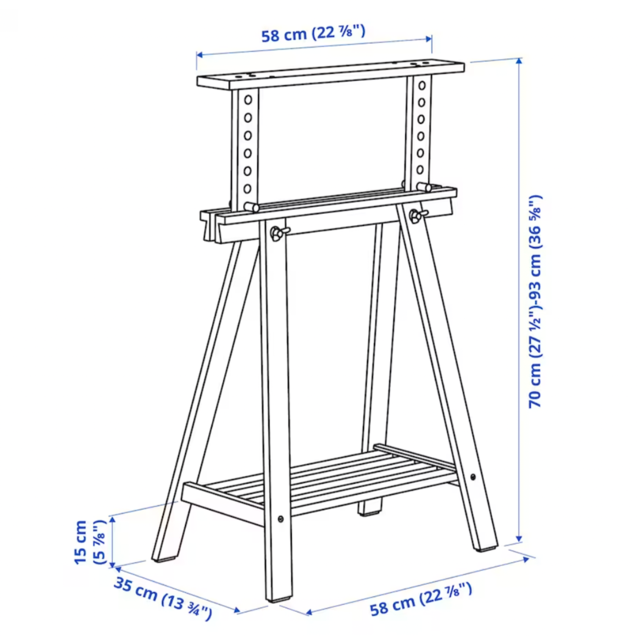 IKEA Mittback Trestle Legs x2, Birch (6569198190657)