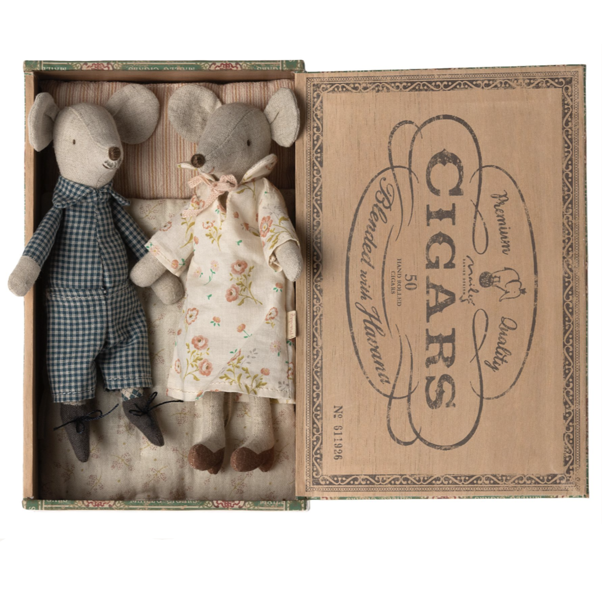 Maileg Grandma & Grandpa Mice in Cigarbox PRE-ORDER eta Dec 23 (8525550846239)