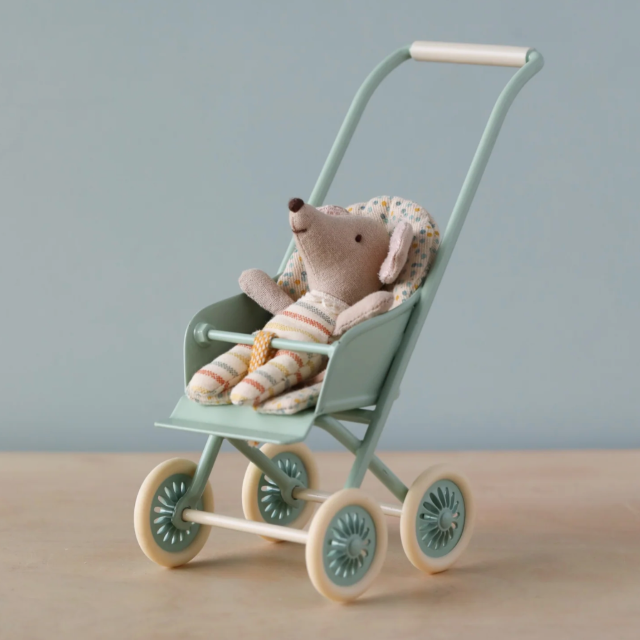 Maileg Stroller Micro, Mint (8155960967455)
