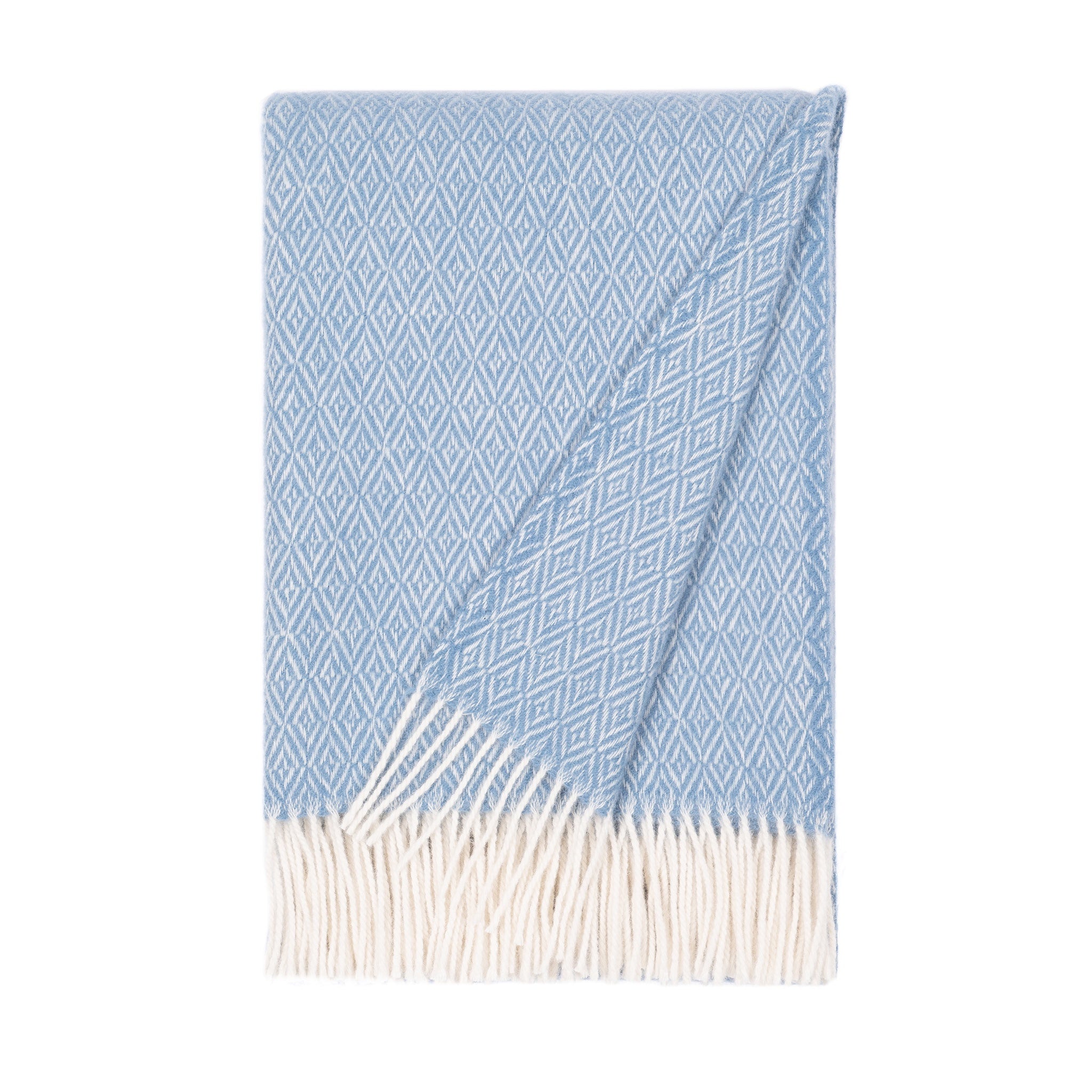 Silva 100% Wool Throw 130x200cm, Bluebell Blue – Nordic Chill